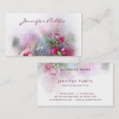 Moderne Waterverf Rozen Bloemen Sjabloon Visitekaartje (Voorkant / Achterkant)