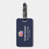 Moderne Waterverf Rozen Floral Bouquet Bagagelabel (Achterkant verticaal)