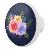 Moderne Waterverf Rozen Floral Bouquet Keramische Knop (Rechts)