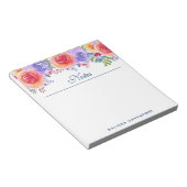 Moderne Waterverf Rozen Floral Bouquet Notitieblok (Schuin)