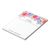 Moderne Waterverf Rozen Floral Bouquet Notitieblok (Linkerzijde)