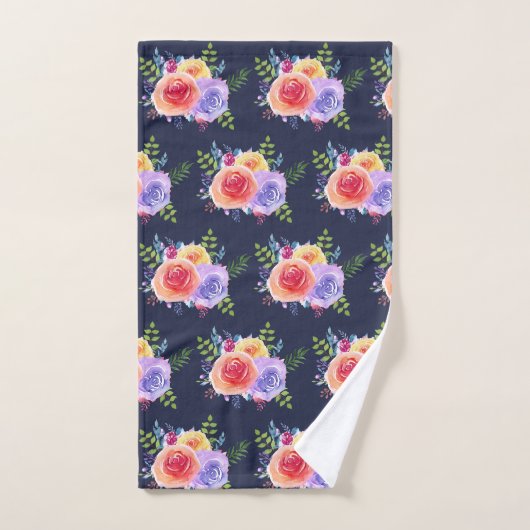Moderne Waterverf Rozen Floral Bouquet Pattern Bad Handdoek (Handdoek)