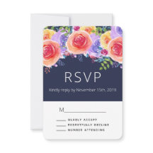 Moderne Waterverf Rozen Floral Bouquet Weddin RSVP