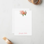 Moderne Waterverf Rozen Handgeschreven Sjabloon Ch (Voorkant / Achterkant in situ)