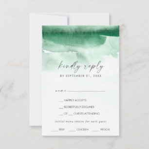 Moderne Waterverf   RSVP-kaart voor keuze uit groe RSVP Kaartje