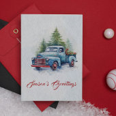 Moderne Waterverf rustieke Boerderijen boom Vrolij Feestdagen Kaart