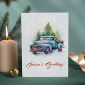 Moderne Waterverf rustieke Boerderijen boom Vrolij Feestdagen Kaart