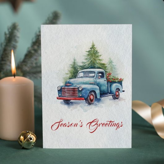 Moderne Waterverf rustieke Boerderijen boom Vrolij Feestdagen Kaart