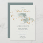 Moderne Waterverf Sage Green Virtual Vrijgezellenf Kaart (Voorkant / Achterkant)