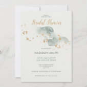 Moderne Waterverf Sage Groen Goud Vrijgezellenfees Kaart (Voorkant)