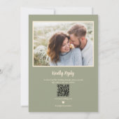 Moderne Waterverf Sage Groene Bloemen Bruiloft Kaart (Achterkant)