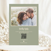 Moderne Waterverf Sage Groene Bloemen Bruiloft Kaart