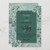 Moderne waterverf salie groene eucalyptus bruiloft kaart (Voorkant / Achterkant)