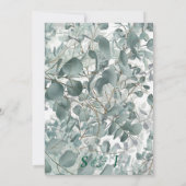 Moderne waterverf salie groene eucalyptus bruiloft kaart (Achterkant)
