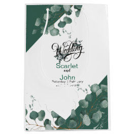 Moderne waterverf salie groene eucalyptus bruiloft medium cadeauzakje