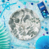 Moderne waterverf salie groene eucalyptus bruiloft papieren bordje (Feest)