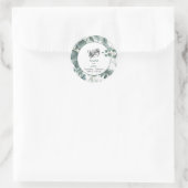 Moderne waterverf salie groene eucalyptus bruiloft ronde sticker (Tas)