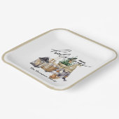 Moderne waterverf Santa vakantie Trendy Papieren Bordje (Gebogen)