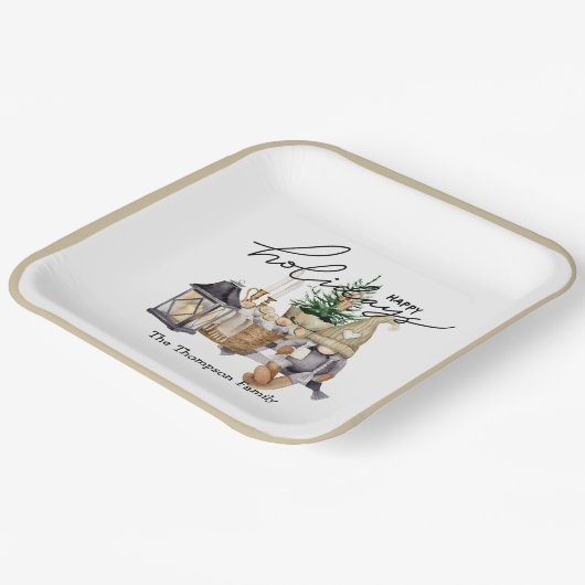 Moderne waterverf Santa vakantie Trendy Papieren Bordje (Gebogen)