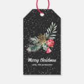 Moderne Waterverf Scandi laat vrolijke kerst achte Cadeaulabel (Voorkant)