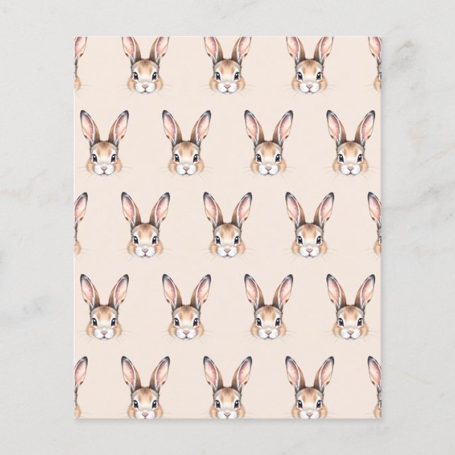 Moderne Waterverf Schattige Easter Bunny Face Pape (Voorkant)