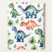 Moderne Waterverf Schattigee Dinosauruspatroon 202 Planner (Achterkant)