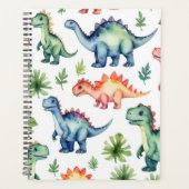 Moderne Waterverf Schattigee Dinosauruspatroon 202 Planner (Voorkant)