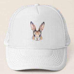 Moderne Waterverf Schattigee paashaas gezicht Trucker Pet