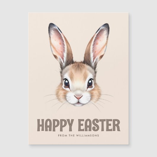 Moderne Waterverf Schattigee Paashaas Magnetische  (Voorkant)