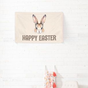 Moderne Waterverf Schattigee Paashaas Neutraal Spandoek