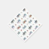 Moderne Waterverf Schattigee Robot Kinder Patroon Servet (Hoek)