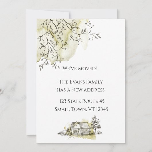 Moderne Waterverf schets Verplaatsende Aankondigin Aankondiging (Voorkant)