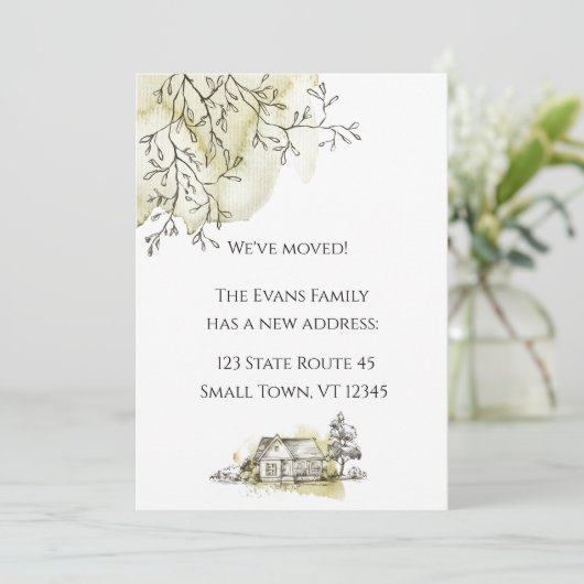 Moderne Waterverf schets Verplaatsende Aankondigin Aankondiging (Staand voorkant)