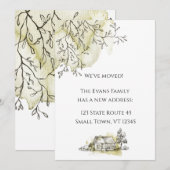 Moderne Waterverf schets Verplaatsende Aankondigin Aankondiging (Voorkant / Achterkant)