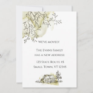 Moderne Waterverf schets Verplaatsende Aankondigin Aankondiging