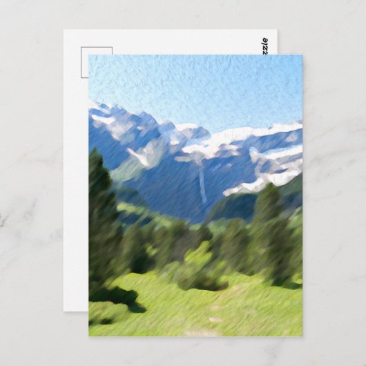 Moderne Waterverf Schilderen Berglandschap Briefkaart (Voorkant / Achterkant)