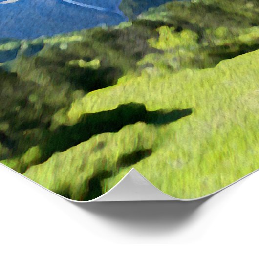 Moderne Waterverf Schilderen Berglandschap Poster (Hoek)