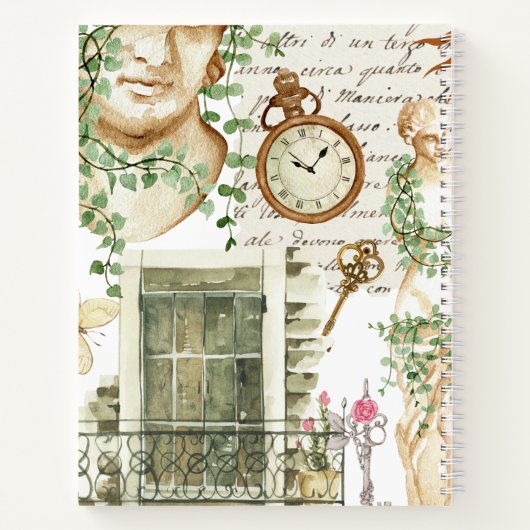 Moderne  waterverf schilderij Grieks Notitieboek (Achterkant)