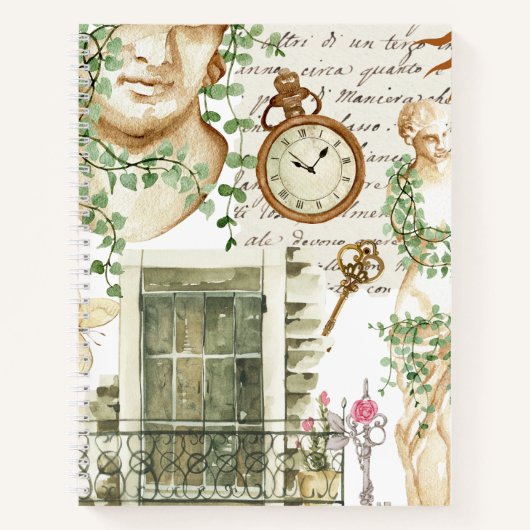 Moderne  waterverf schilderij Grieks Notitieboek (Voorkant)