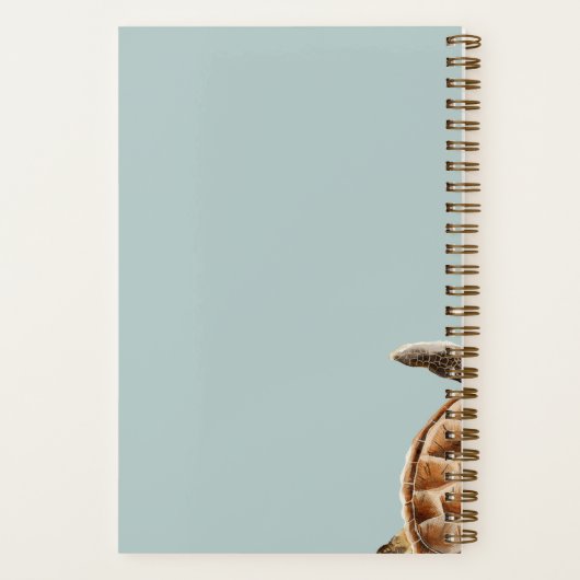 Moderne Waterverf schildpad gepersonaliseerd Notitieboek (Achterkant)