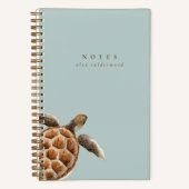 Moderne Waterverf schildpad gepersonaliseerd Notitieboek (Voorkant)