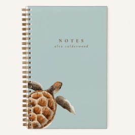 Moderne Waterverf schildpad gepersonaliseerd Notitieboek