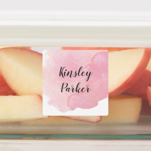 Moderne Waterverf Script Kinder naam waterdicht Labels (Aangebracht)