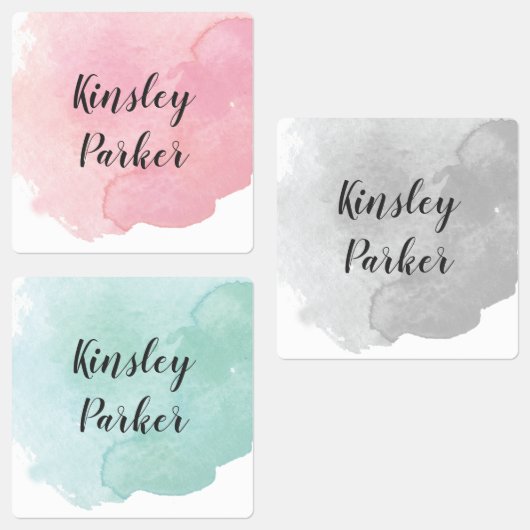 Moderne waterverf script Kindernaam Waterdicht Labels (Groep)