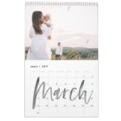 Moderne waterverf script multi-foto kalender (Mar 2019)