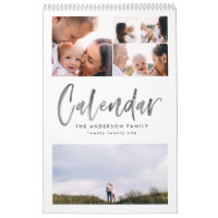 Moderne waterverf script multi-foto kalender