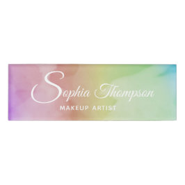 Moderne Waterverf Script Rainbow Pastel - Naam Tag