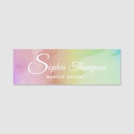 Moderne Waterverf Script Rainbow Pastel Naamplaatje