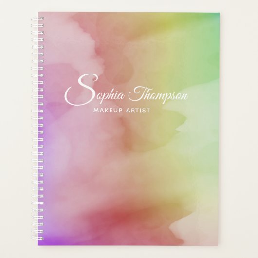 Moderne Waterverf Script Rainbow Pastel - Planner (Voorkant)