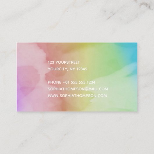 Moderne Waterverf Script-regenboog - Visitekaartje (Achterkant)